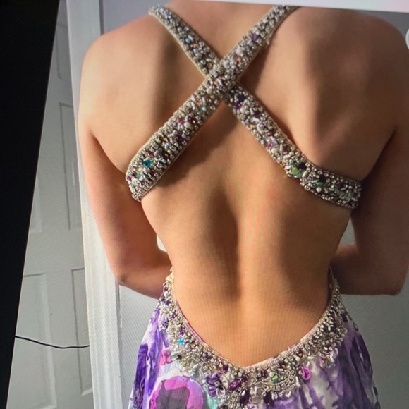 RARE DESIGNER TERANI COUTURE PROM DRESS - Picture 5 of 7